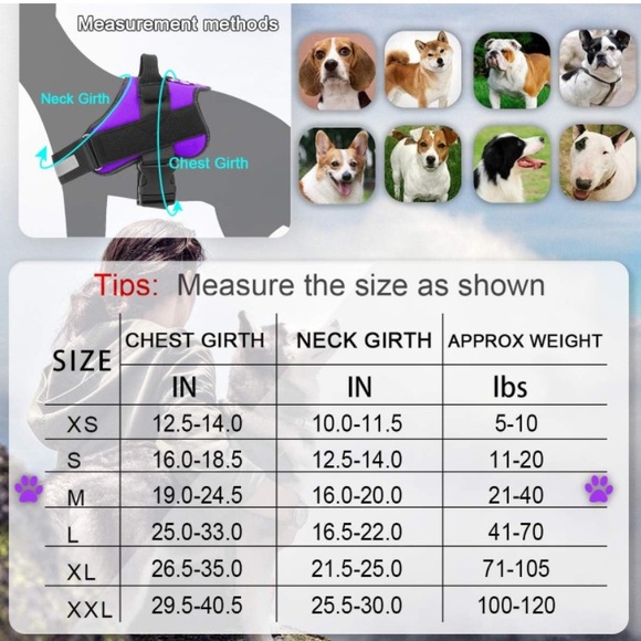 BOLUX  Reflective-Breathable-Adjustable No-Pull Dog Vest Harness W/Handle Sz M - Picture 5 of 7